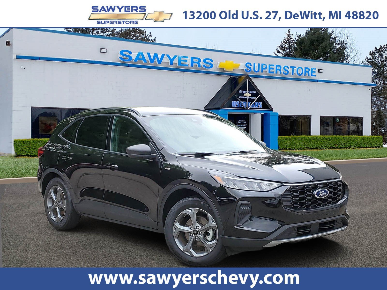 2025 Ford Escape ST-Line in Agate Black — front three-quarter view