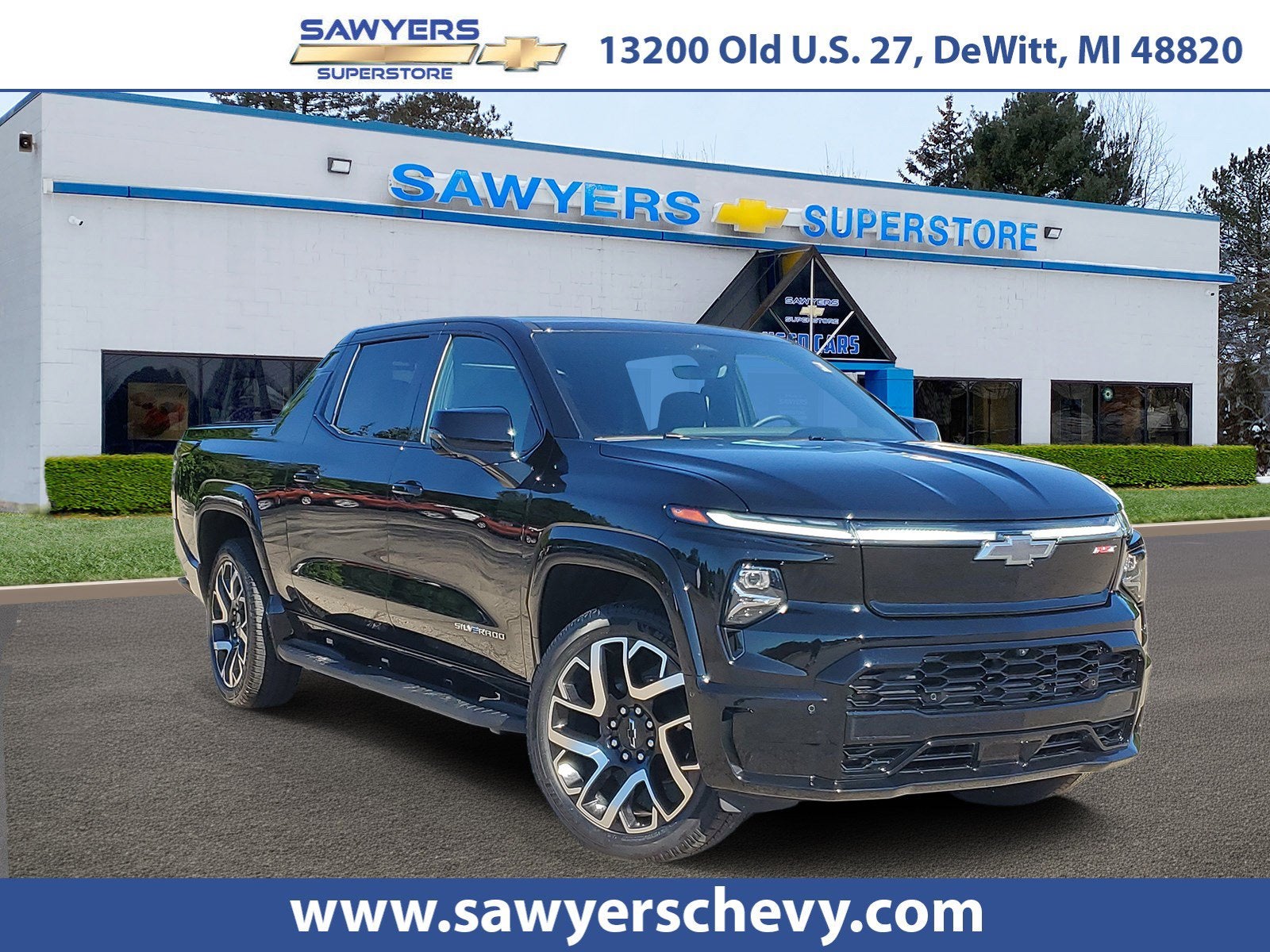 2025 Chevrolet Silverado EV RST - Max Range in Black — front three-quarter view