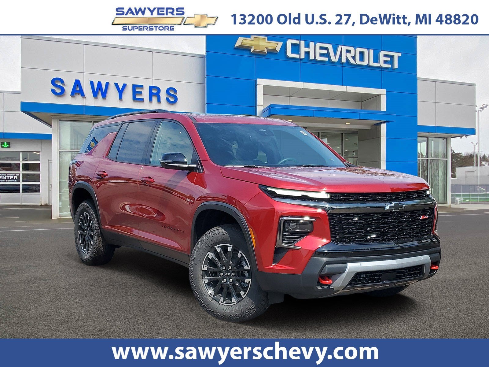 2026 Chevrolet Traverse Z71 in Radiant Red Tintcoat — front three-quarter view