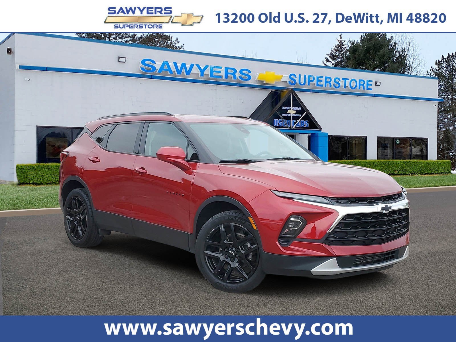 2023 Chevrolet Blazer 2LT in Radiant Red Tintcoat — front three-quarter view