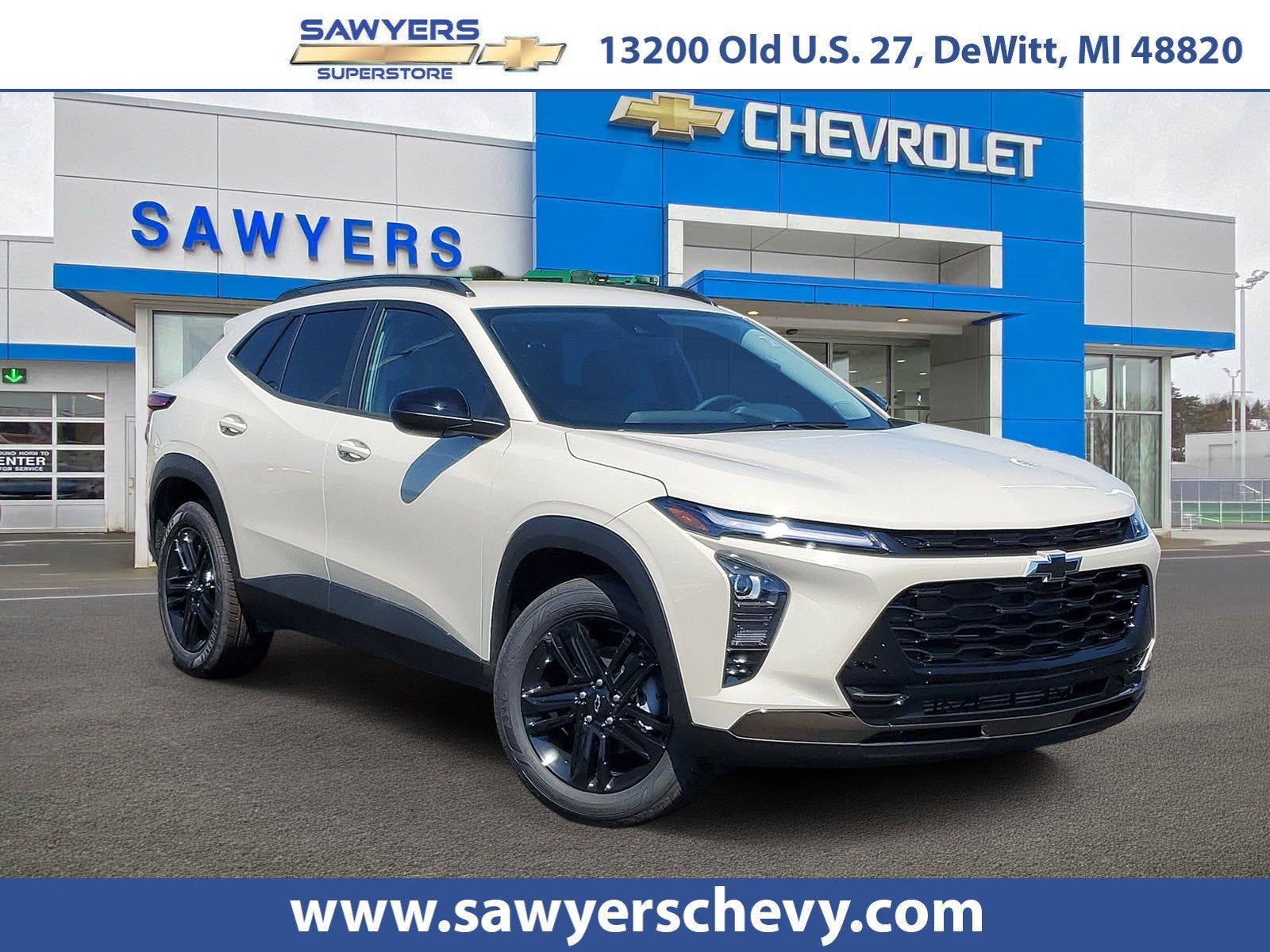 2026 Chevrolet Trax ACTIV in White Sands — front three-quarter view